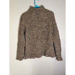 Geiger Brown Wool Blend Mock Neck Sweater Pullover Size 38